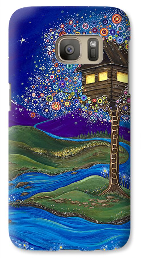Moon Galaxy S7 Case featuring the painting Imagine by Tanielle Childers