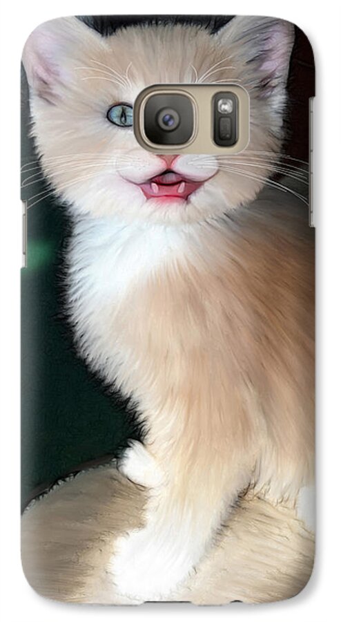Cat Galaxy S7 Case featuring the digital art In Memoriam Baby Gussy by Holly Ethan