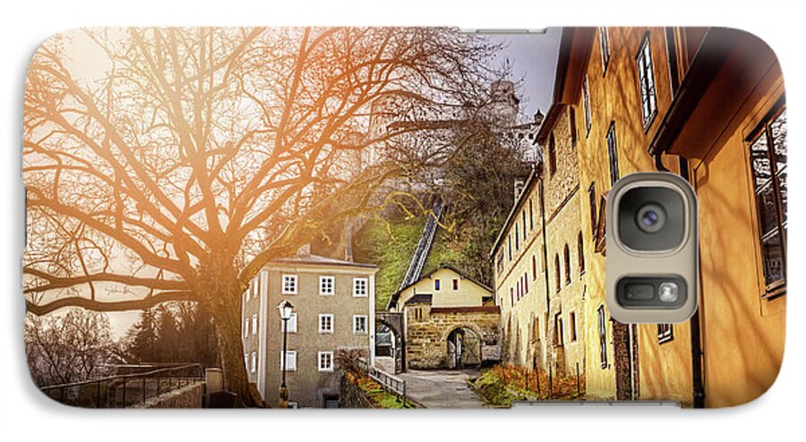 Salzburg Galaxy S7 Case featuring the photograph In The Shadow of Salzburg Castle by Carol Japp