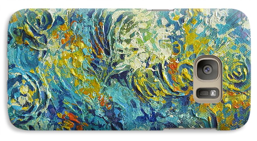 Abstract Galaxy S7 Case featuring the painting Inflorescence 2 by Elena Oleniuc