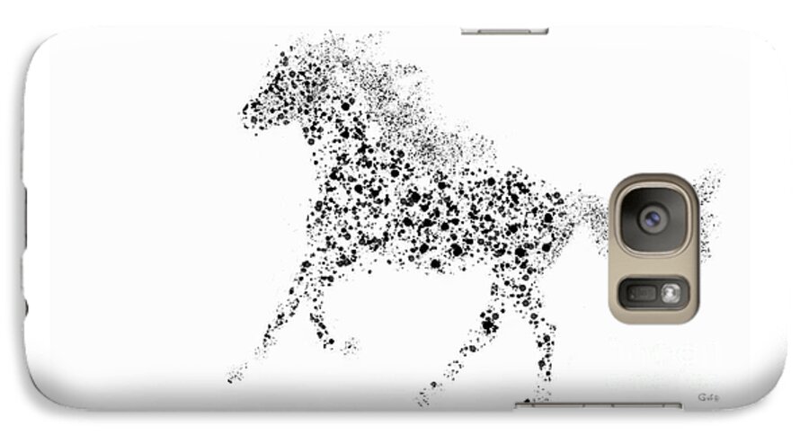 Horses Galaxy S7 Case featuring the digital art Ink Splattered Stallion by Nick Gustafson