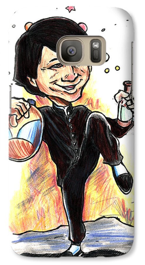 Jackie Chan Galaxy S7 Case featuring the drawing Jackie Chan Drunken Master by John Ashton Golden