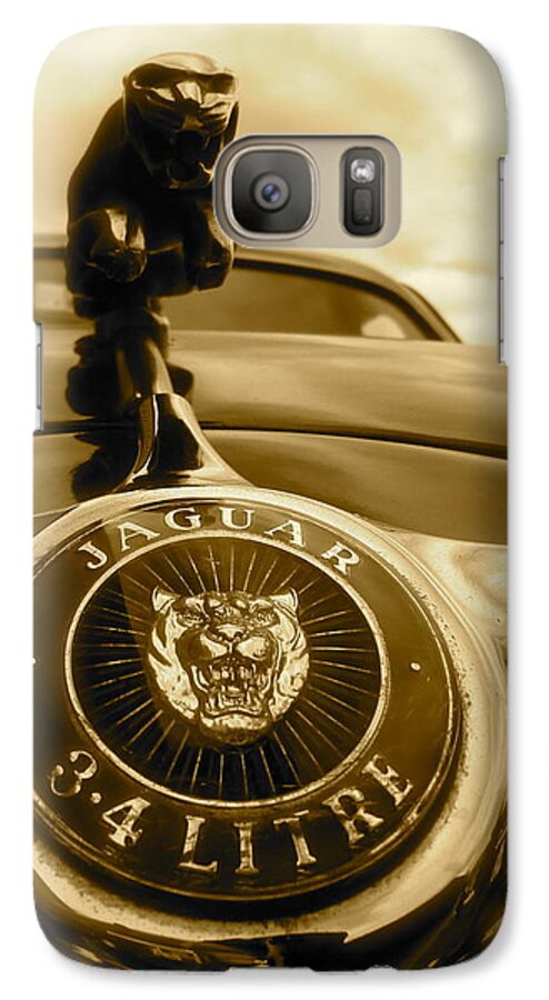 Classic Racing Cars Galaxy S7 Case featuring the photograph Jaguar Car Mascot by John Colley