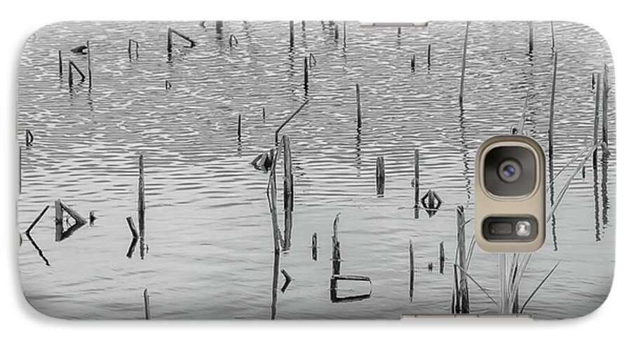 Abstract Lines Shapes Galaxy S7 Case featuring the photograph Lake abstract by Carolyn D'Alessandro