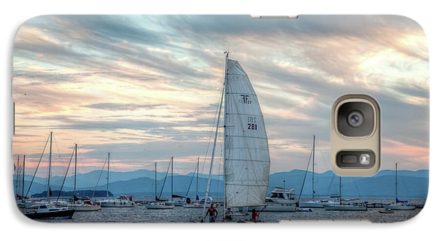 August Galaxy S7 Case featuring the photograph Lake Champlain Sunset Sail by Susan Cole Kelly