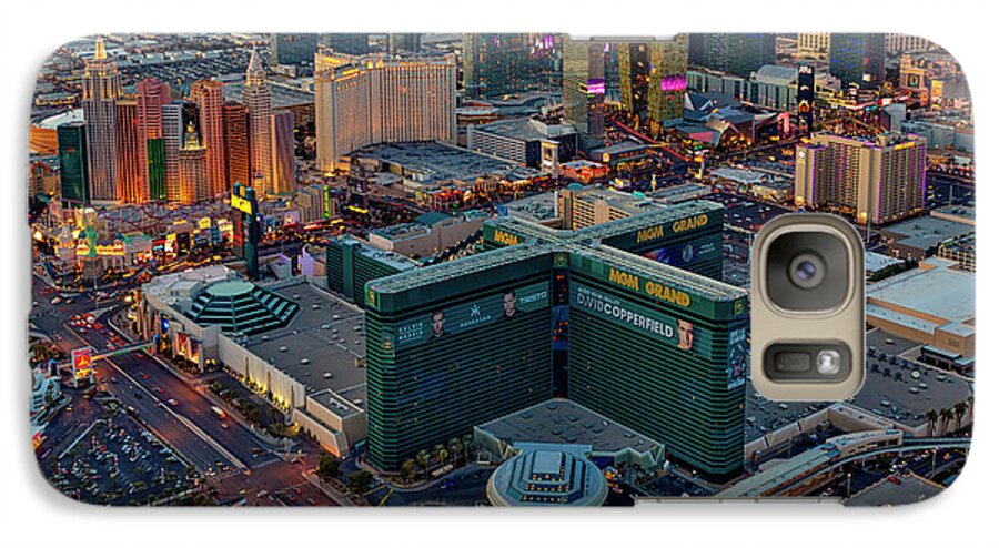 Las Vegas Galaxy S7 Case featuring the photograph Las Vegas NV Strip Aerial by Susan Candelario