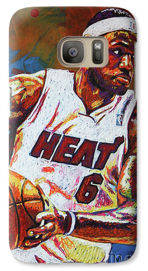 Lebron Galaxy S7 Case featuring the painting LeBron James 3 by Maria Arango