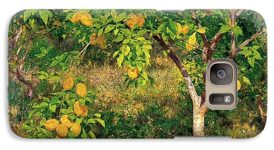 Lemon Galaxy S7 Case featuring the painting Lemon Tree by Henry Scott Tuke