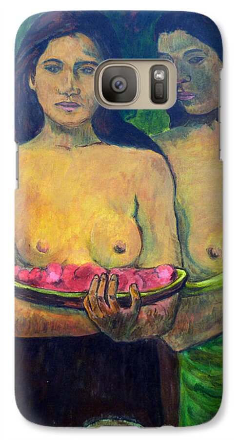 Les Seins Aux Fleurs Rouges Galaxy S7 Case featuring the painting Les Seins aux fleurs rouges by Tom Roderick