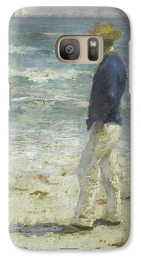 Looking Galaxy S7 Case featuring the painting Looking Out to Sea by Henry Scott Tuke