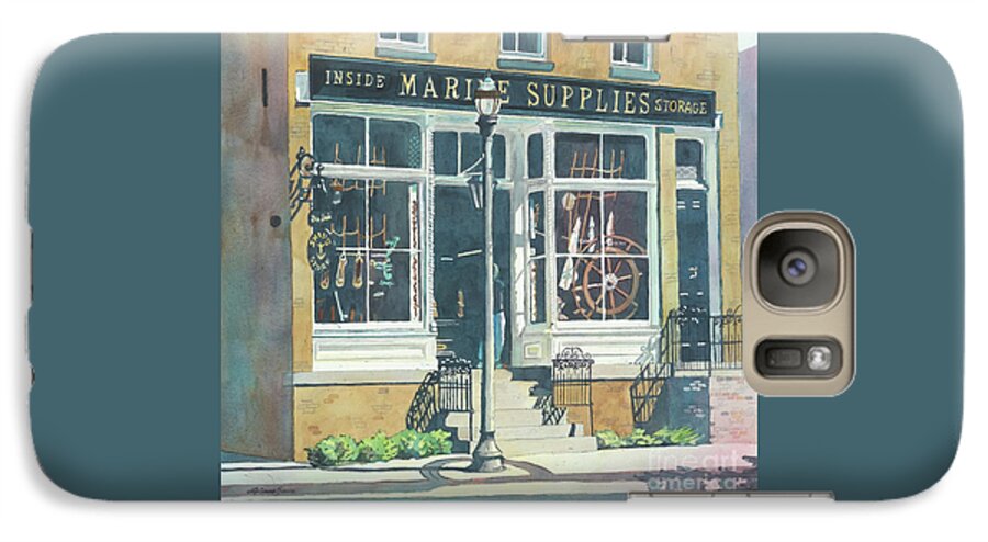 Storefronts Galaxy S7 Case featuring the painting Marine Supply Store by LeAnne Sowa
