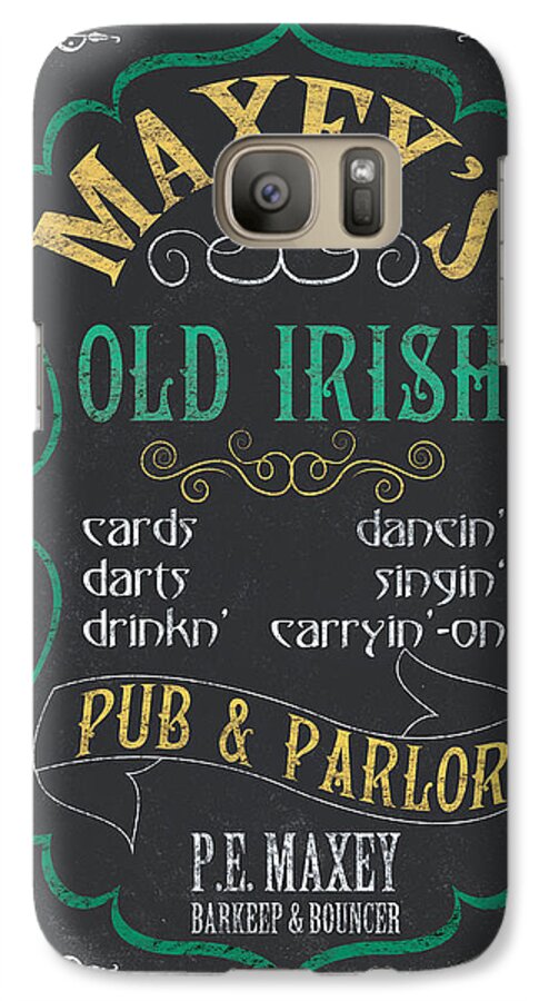Beer Galaxy S7 Case featuring the mixed media Maxey's Old Irish Pub by Debbie DeWitt