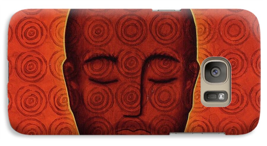 Buddha Galaxy S7 Case featuring the mixed media Mind Circles by Gloria Rothrock