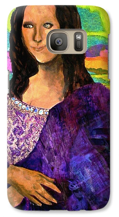 Fine Art Galaxy S7 Case featuring the painting Montage Mona Lisa by Laura Grisham