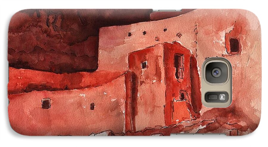Cliff Dwellers Galaxy S7 Case featuring the painting Montezuma's Castle by Sharon Mick