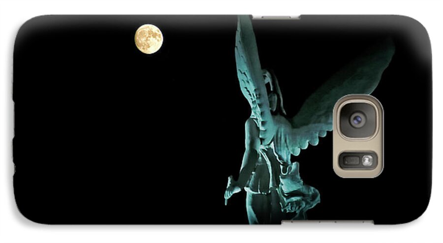 Moon Galaxy S7 Case featuring the photograph Super Moon and Winged Goddess of Victory by Charline Xia