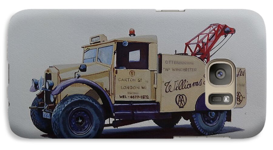 Morris Galaxy S7 Case featuring the painting Morris Commercial wrecker. by Mike Jeffries