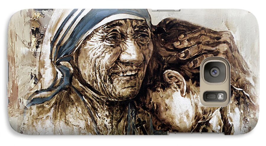 Mother Teresa Galaxy S7 Case featuring the painting Mother Teresa by Gull G