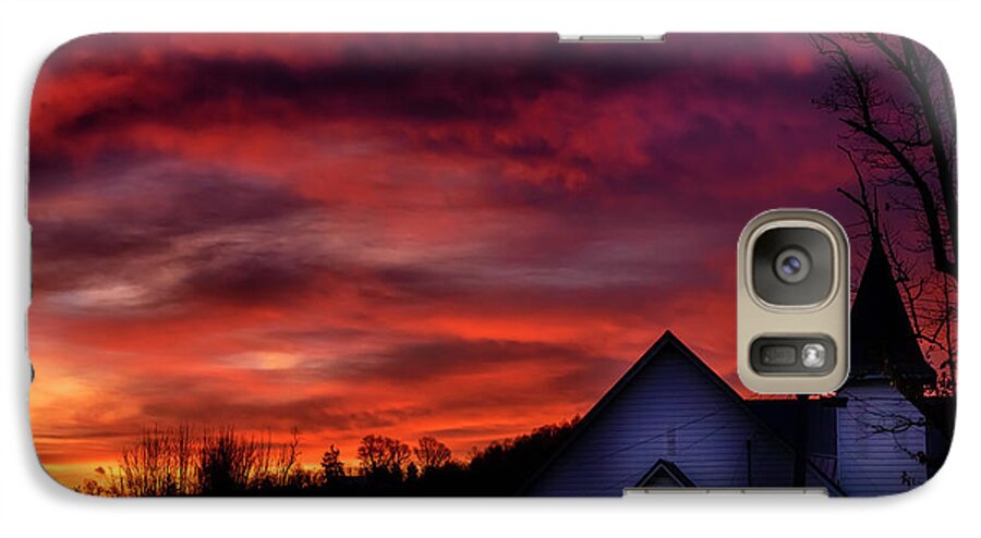 Sunrise Galaxy S7 Case featuring the photograph Mountain Sunrise and Church by Thomas R Fletcher