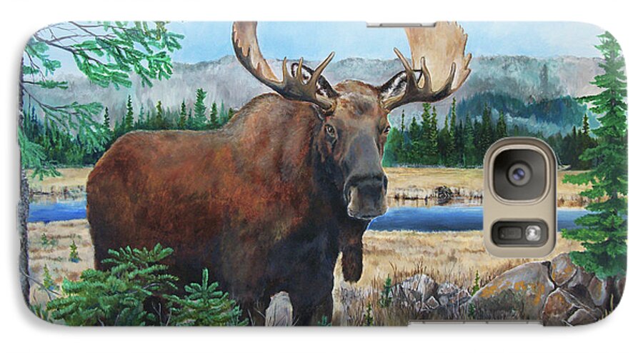 Moose Galaxy S7 Case featuring the painting Mr. Majestic by Joe Baltich