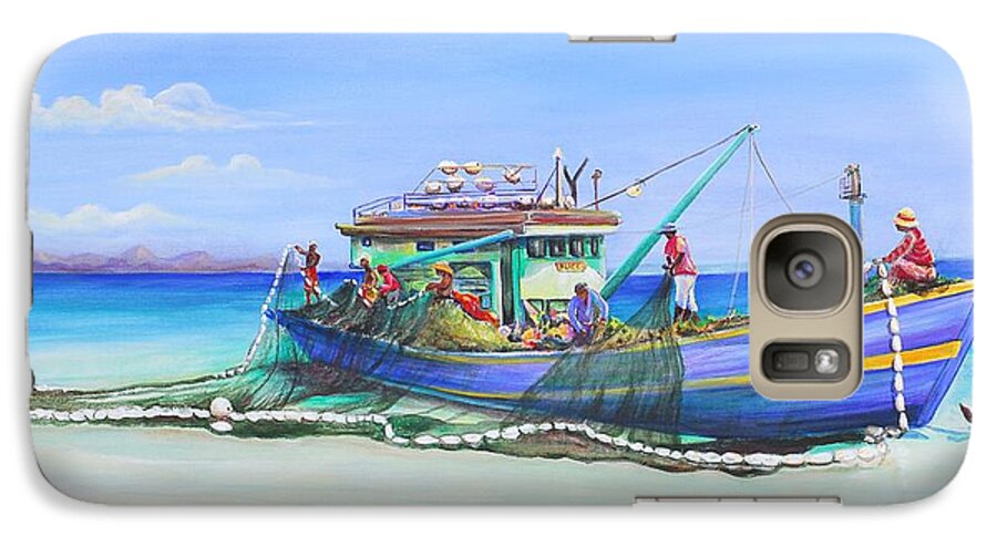 Boat Galaxy S7 Case featuring the painting MV Alice Mary by Patricia Piffath