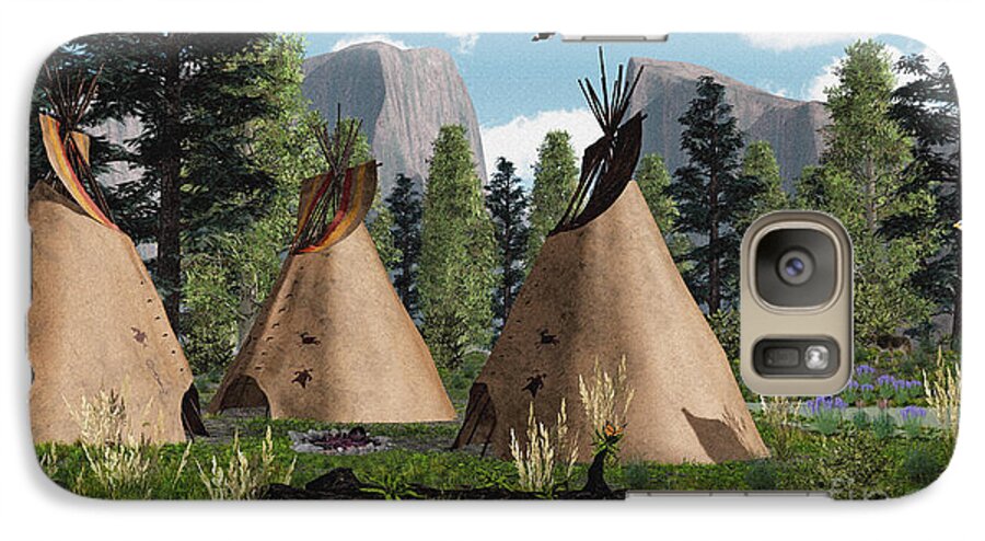 Tepees Galaxy S7 Case featuring the photograph Native American Mountain Tepees by Walter Colvin