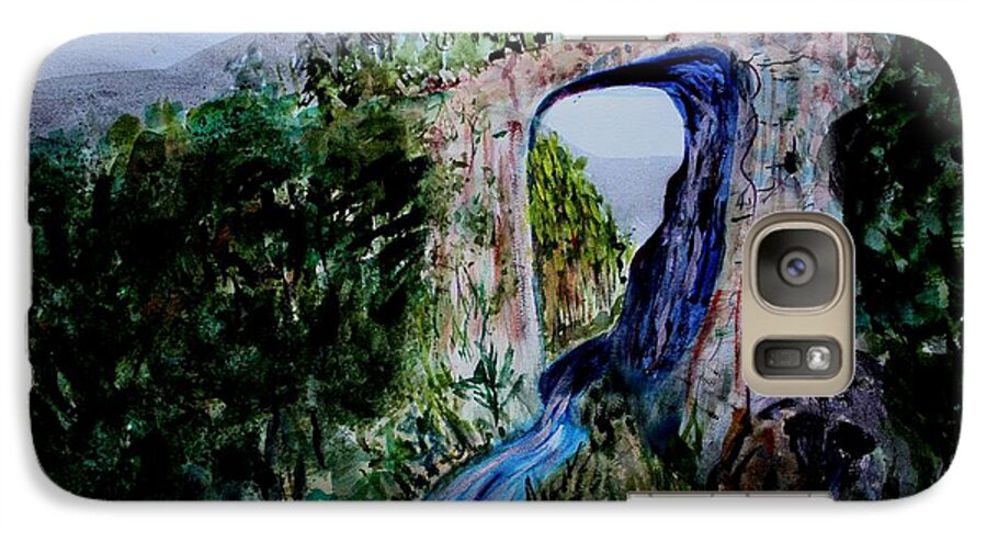 Virginia Galaxy S7 Case featuring the painting Natural Bridge in Virginia by Donna Walsh