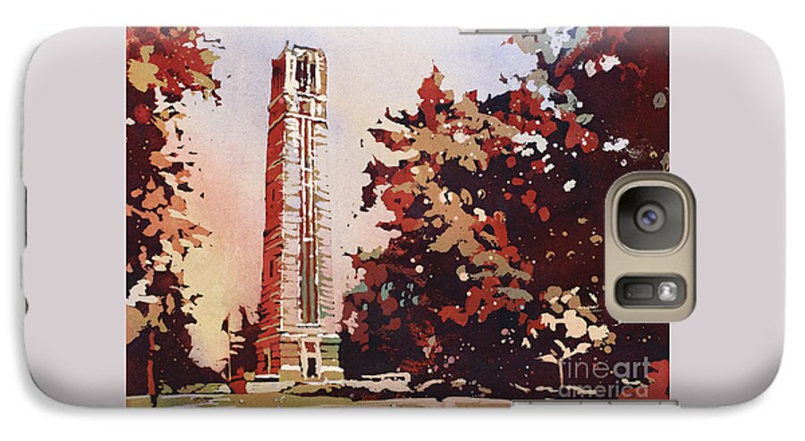 Art Of The Carolinas Galaxy S7 Case featuring the painting NCSU Bell-Tower II by Ryan Fox
