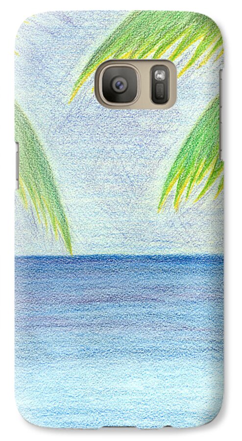 Seascape Galaxy S7 Case featuring the drawing Optimistic Approach by Saad Hasnain