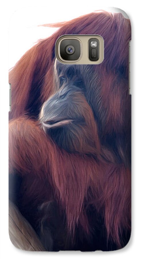 Animal Galaxy S7 Case featuring the photograph Orangutan - Color Version by Lana Trussell