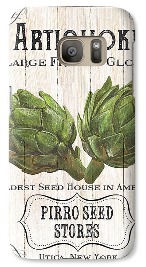 Artichoke Galaxy S7 Case featuring the painting Organic Seed Packets 1 by Debbie DeWitt
