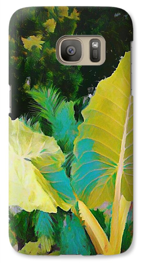 Palm Galaxy S7 Case featuring the painting Palm Branches by Mindy Newman