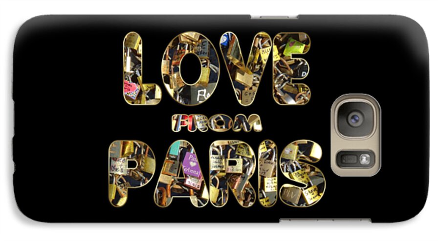 Paris France Galaxy S7 Case featuring the painting Paris City Of Love And Lovelocks by Georgeta Blanaru