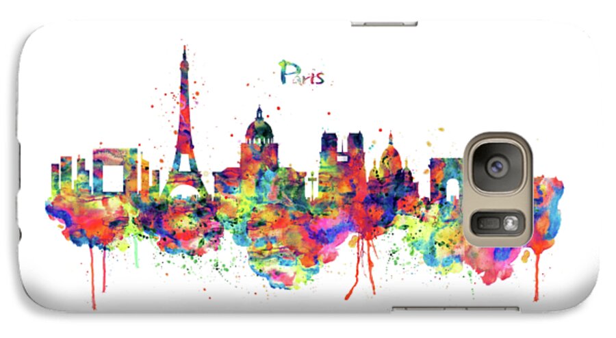 Marian Voicu Galaxy S7 Case featuring the painting Paris Skyline 2 by Marian Voicu