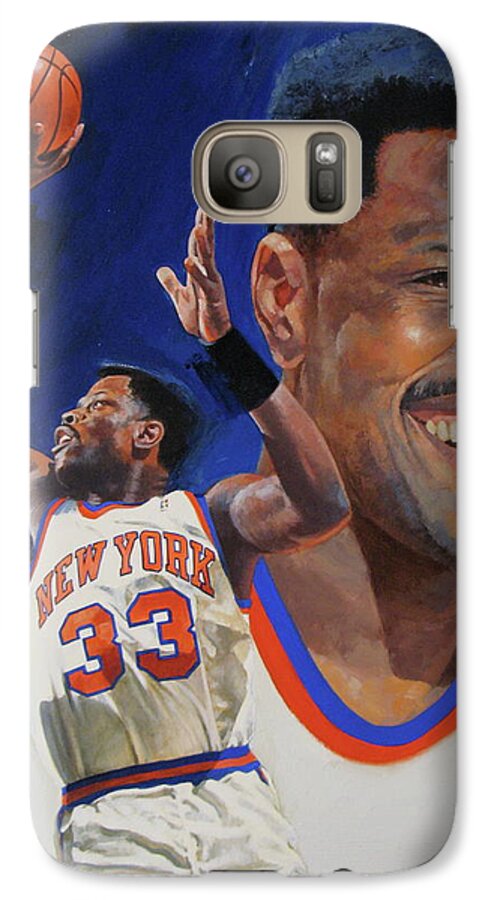 Oil/alkyd Galaxy S7 Case featuring the painting Patrick Ewing by Cliff Spohn