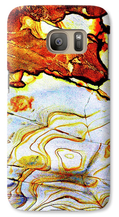 Abstract Galaxy S7 Case featuring the photograph Patterns in Stone - 201 by Paul W Faust - Impressions of Light