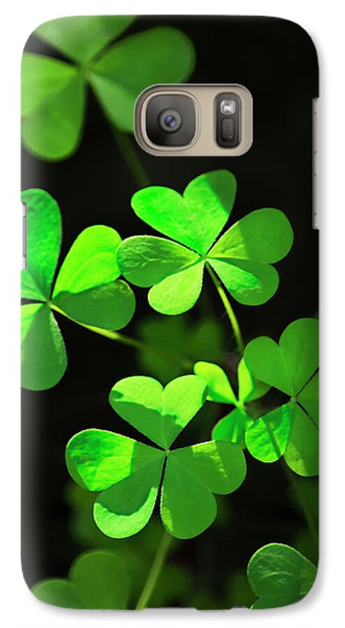 Clover Galaxy S7 Case featuring the photograph Perfect Green Shamrock Clovers by Christina Rollo