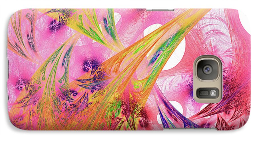 Fractal Galaxy S7 Case featuring the digital art Pink Web by Deborah Benoit