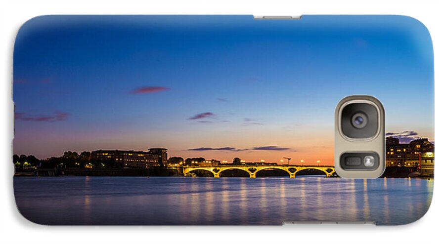 Bridge Galaxy S7 Case featuring the photograph Pont Des Catalans and Garonne river at night by Semmick Photo