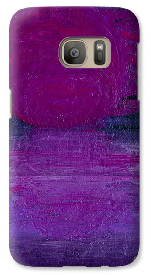 Abstract Galaxy S7 Case featuring the painting Purple Dawn by Ania M Milo