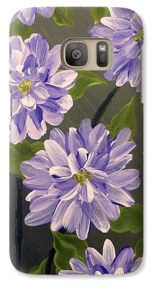 Flowers Galaxy S7 Case featuring the painting Purple Passion by Teresa Wing