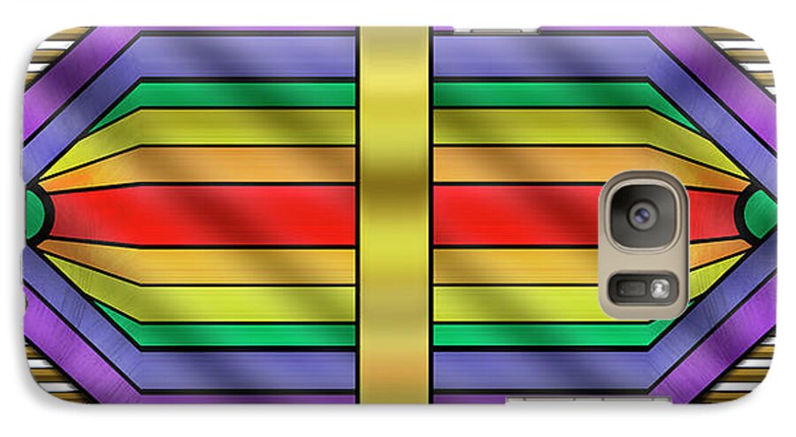 Art Deco Galaxy S7 Case featuring the digital art Rainbow Wall Hanging Horizontal by Chuck Staley