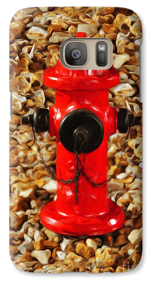 Andee Design Fire Hydrant Galaxy S7 Case featuring the photograph Red Fire Hydrant by Andee Design