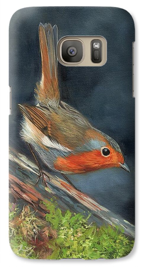 Robin Galaxy S7 Case featuring the painting Robin by David Stribbling