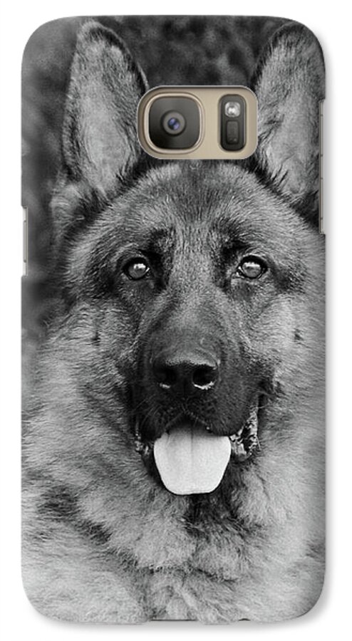 German Shepherd Galaxy S7 Case featuring the photograph Rocco - BW by Sandy Keeton