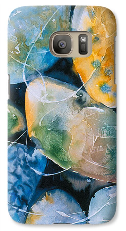 Water Galaxy S7 Case featuring the painting Rock in Water by Allison Ashton