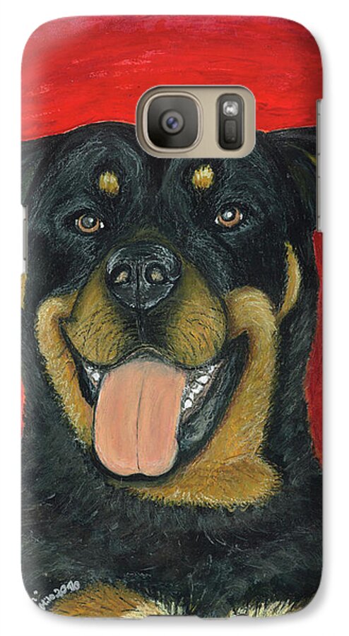 Dog Galaxy S7 Case featuring the painting Sam the Rottewieler by Ania M Milo