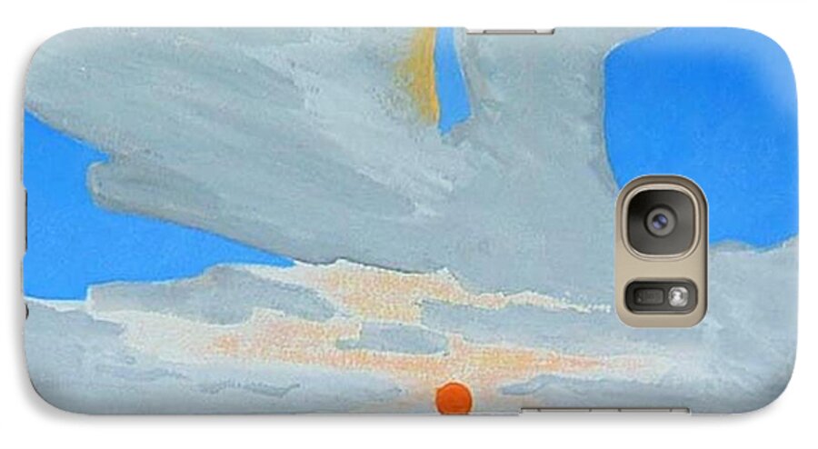 Sunrise Seascape Galaxy S7 Case featuring the painting San Juan Sunrise by Dick Sauer