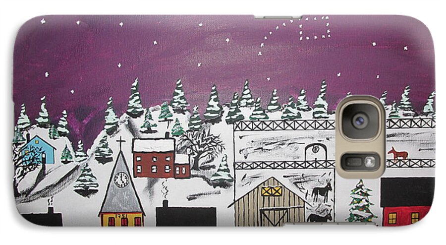 Snow Galaxy S7 Case featuring the painting Santa Under the Little Dipper by Jeffrey Koss