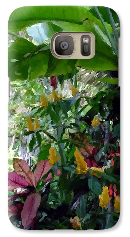 Cats Galaxy S7 Case featuring the painting Secret Garden Cat by David Van Hulst